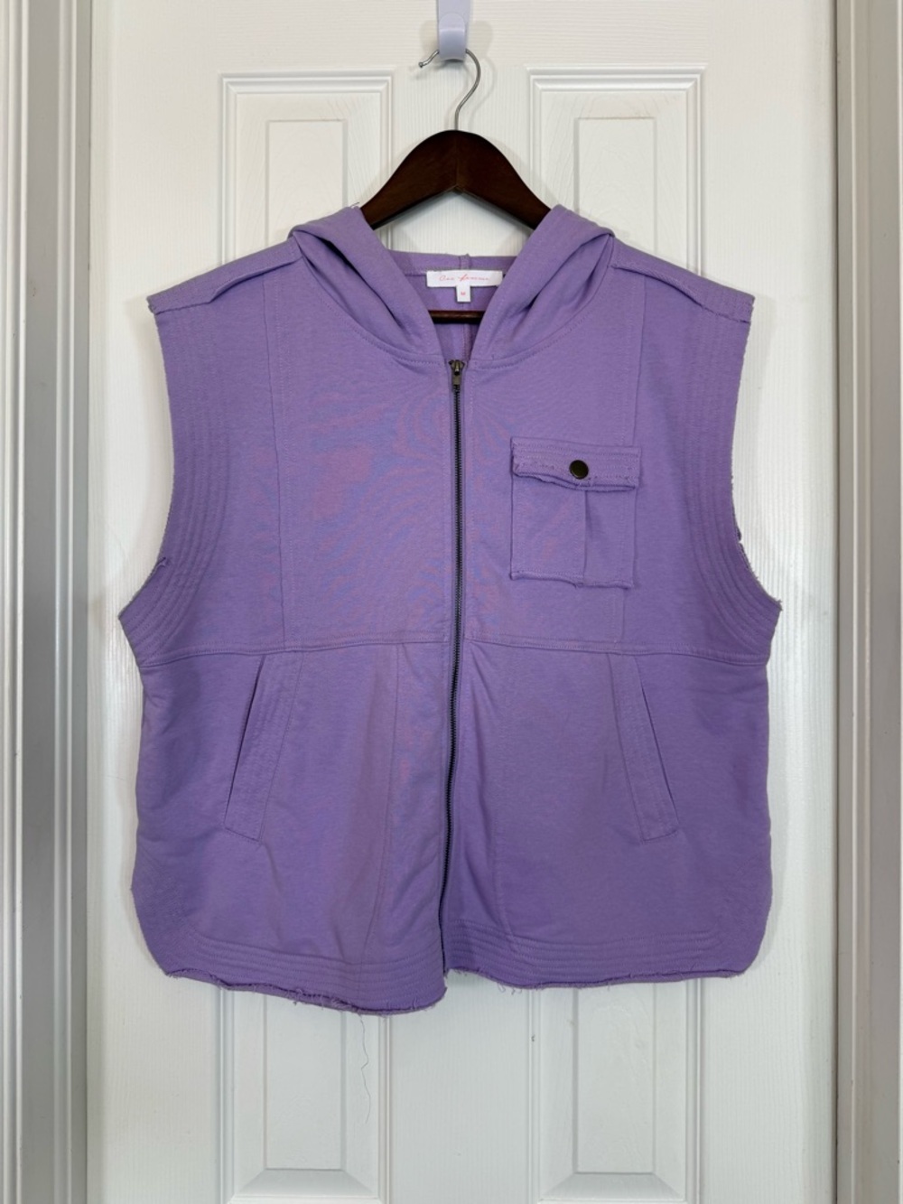 Ces Femme Lavender Zip-Up Hoodie Vest Size M - Picture 1 of 11
